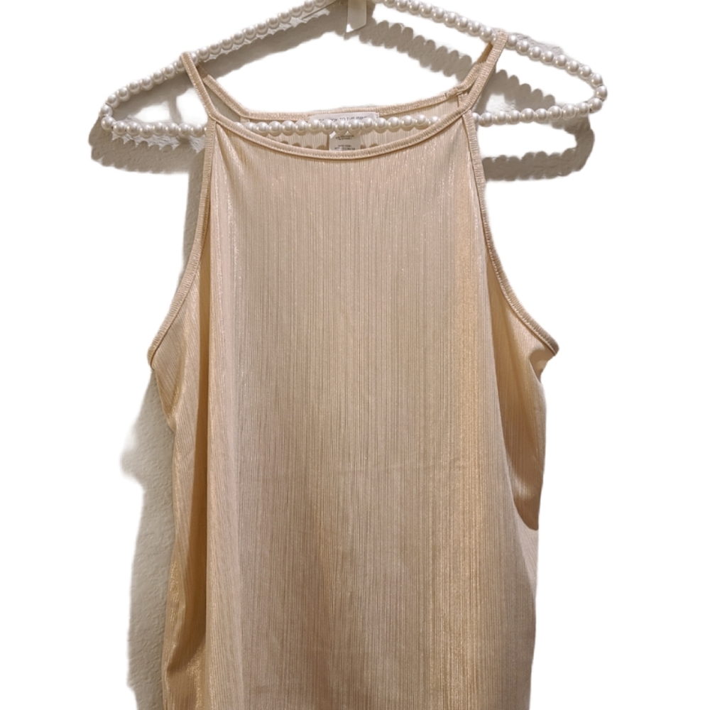 Caution to the wind, cream tank top, size large